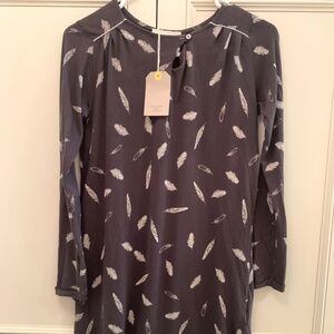 NWT Zara Girls Feather Print Dress Size 13/14